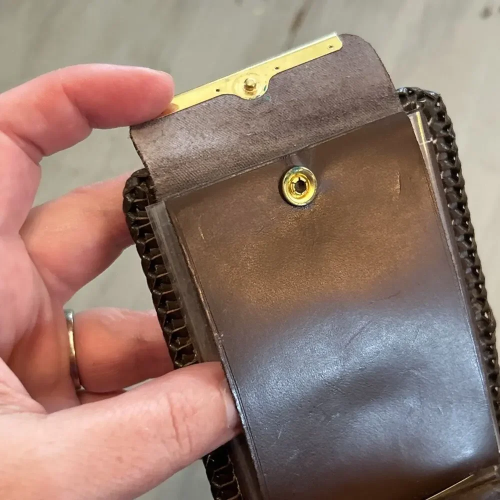 Vtg Hand Tooled Leather Bi Fold Wallet Lake Fishing Fish Scene